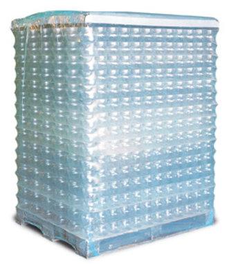 PE-Schrumpfhaube, lose, 90 µ | 1250 + 850 x 2600 mm (B + Seitenfalte x L) | VE = 25 Stk.