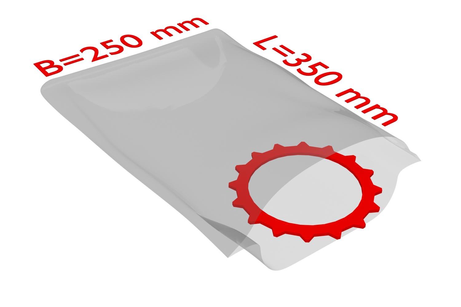PE-Flachbeutel, transparent, 50 µ | 250 x 350 mm (Offene Seite x L) | VE = 1000 Stk.