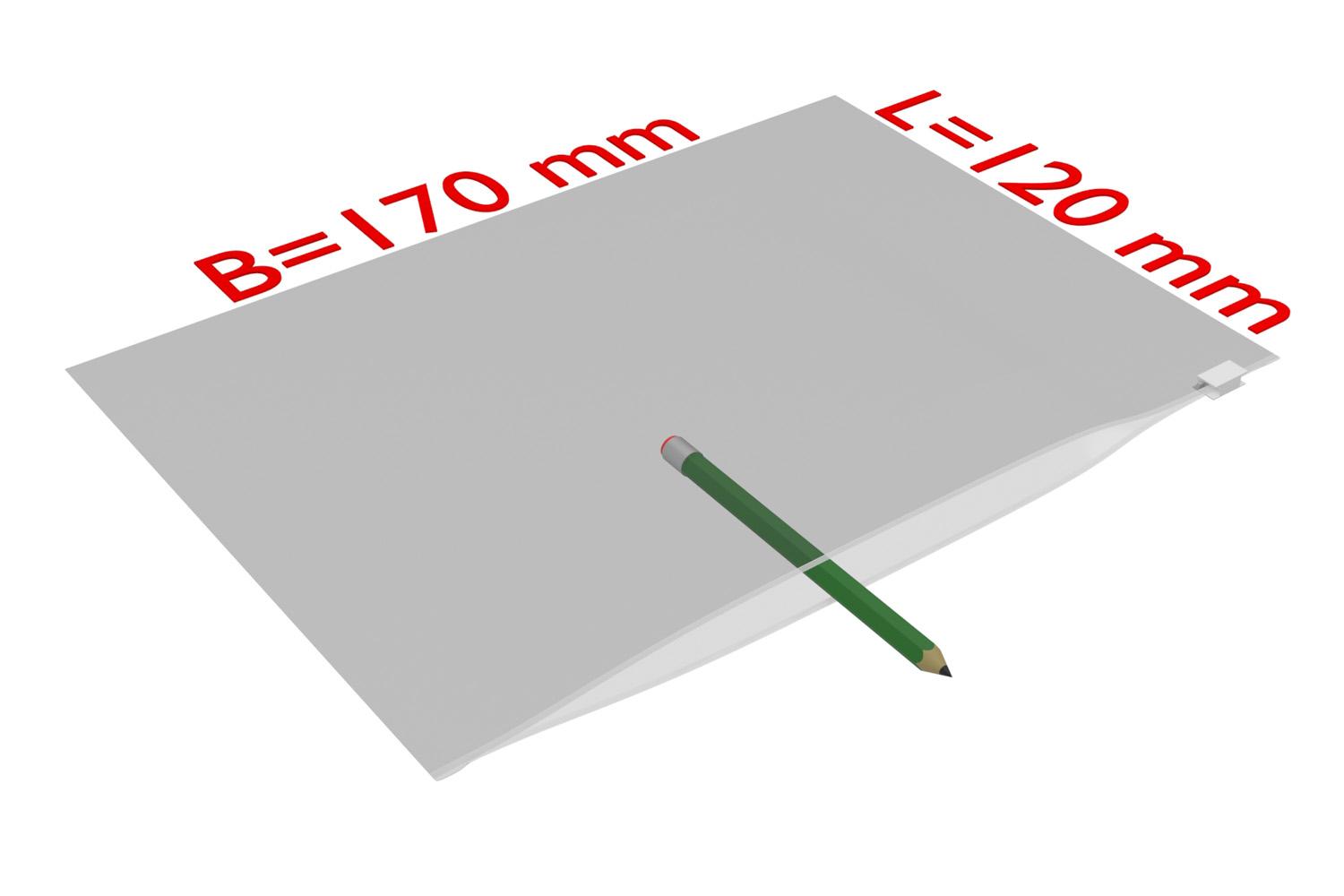PE-Gleitverschlussbeutel, transparent, 60 µ | 170 x 120 mm (Offene Seite x L) | VE = 1000 Stk.