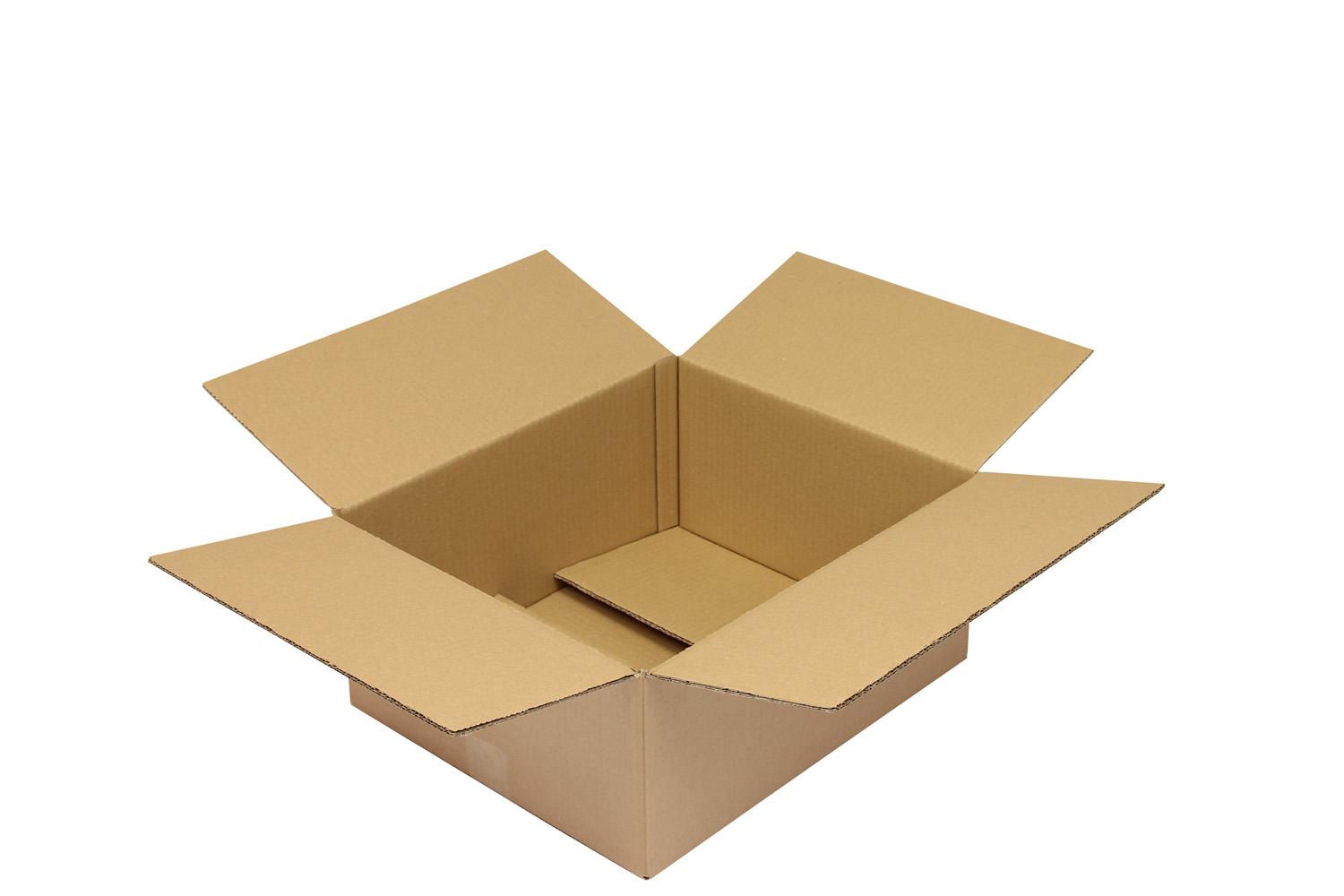 Wellpapp-Faltkarton 2-wellig, braun, Qual. 2.33 | 420 x 350 x 180 mm (L x B x H) Innenmaß | VE = 20 Stk.
