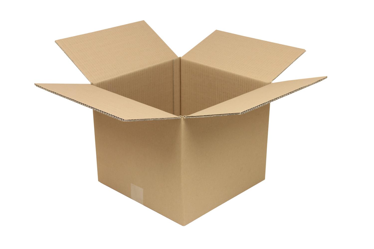 Wellpapp-Faltkarton 2-wellig, braun, Qual. 2.20 | 350 x 350 x 300 mm (L x B x H) Innenmaß | VE = 20 Stk.