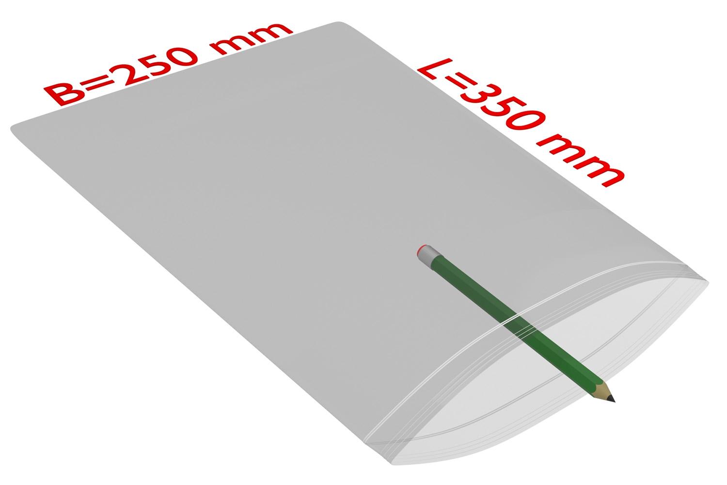 PE-Druckverschlussbeutel, transparent, 90 µ | 250 x 350 mm (Offene Seite x L) | VE = 1000 Stk.