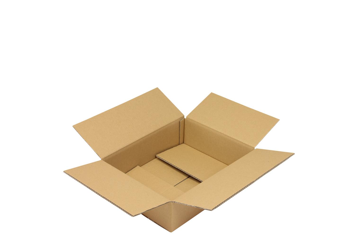 Wellpapp-Faltkarton 2-wellig, braun, Qual. 2.30 | 400 x 300 x 100 mm (L x B x H) Innenmaß | VE = 10 Stk.