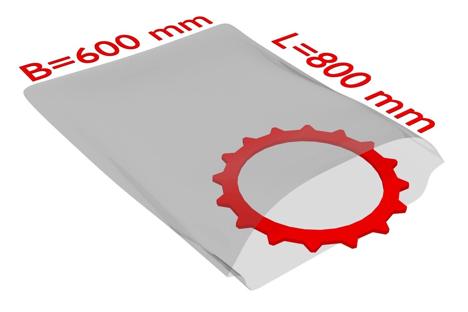 PE-Flachbeutel, transparent, 100 µ | 600 x 800 mm (Offene Seite x L) | VE = 100 Stk.