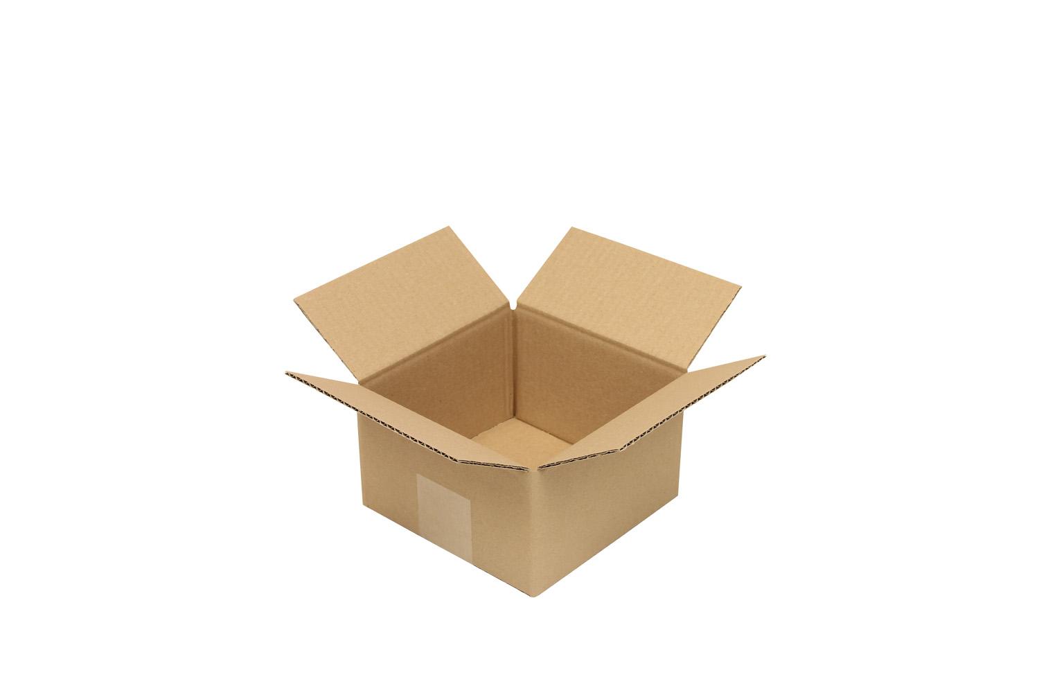 Wellpapp-Faltkarton 1-wellig, braun, Qual. 1.10 | 160 x 160 x 90 mm (L x B x H) Innenmaß | VE = 50 Stk.