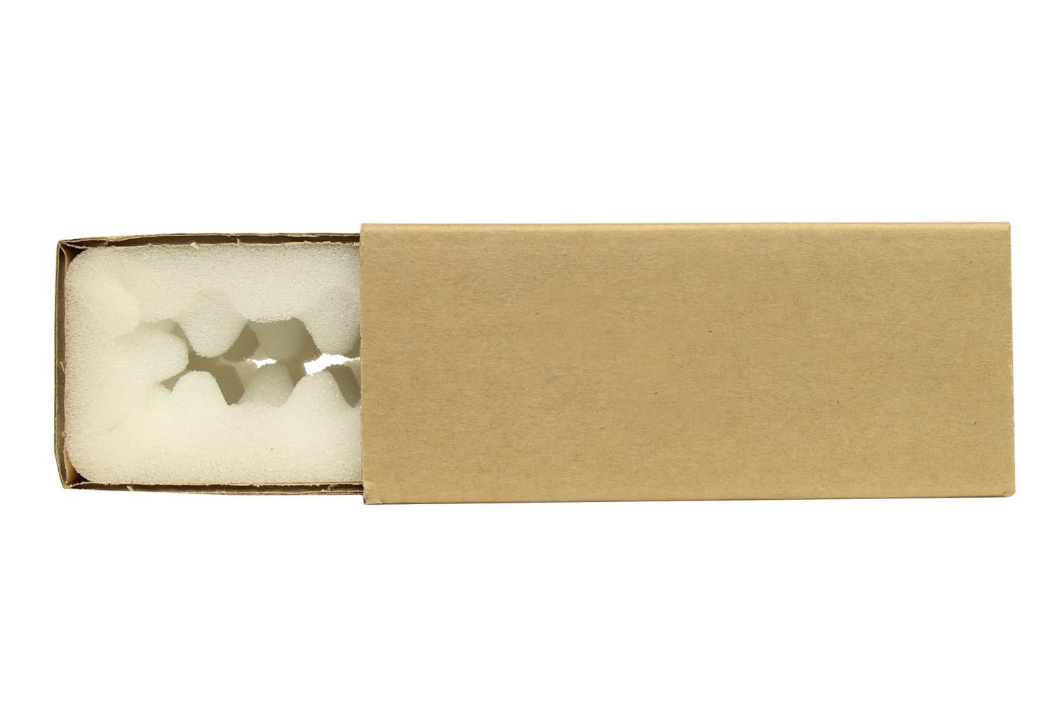 Noppenschaumverpackung, braun, Schaumhöhe 25 mm | 139 x 98 x 52 mm (L x B x H) Innenmaß | VE = 150 Stk.