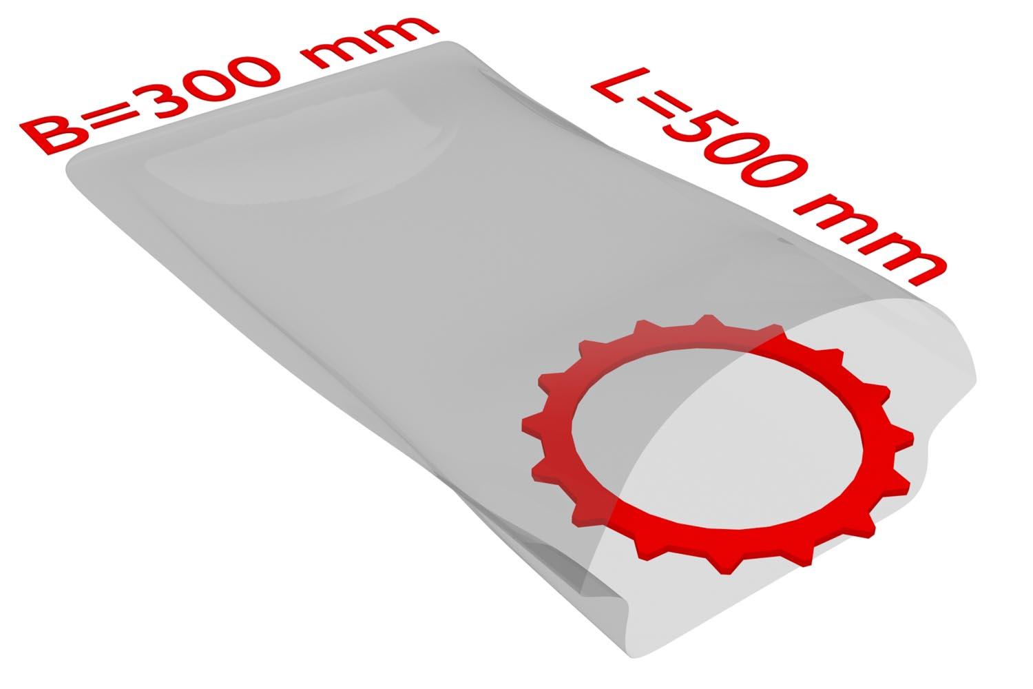 PE-Flachbeutel, transparent, 50 µ | 300 x 500 mm (Offene Seite x L) | VE = 1000 Stk.