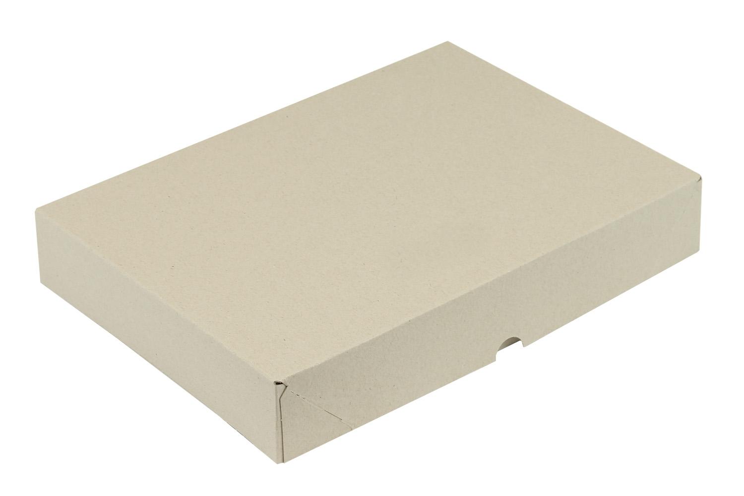 Aufrichteschachtel aus Graukarton, 2-teilig, 400 g/m², DIN A4 | 305 x 215 x 50 mm (L x B x H) Innenmaß | VE = 25 Stk.