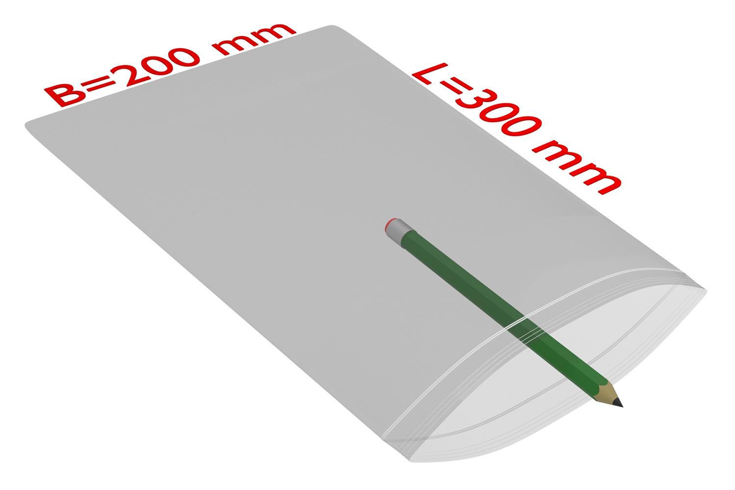 PE-Druckverschlussbeutel, transparent, 50 µ | 200 x 300 mm (Offene Seite x L) | VE = 1000 Stk.