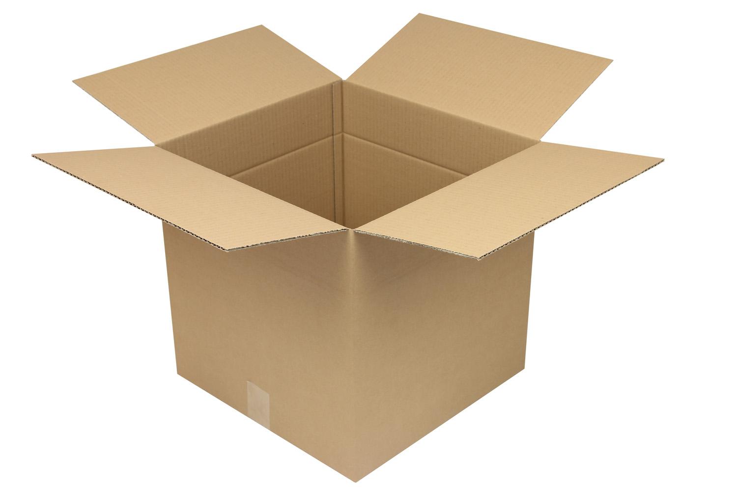 Wellpapp-Faltkarton 1-wellig, braun, Qual. 1.30 | 400 x 400 x 400 mm (L x B x H) Innenmaß | VE = 25 Stk.