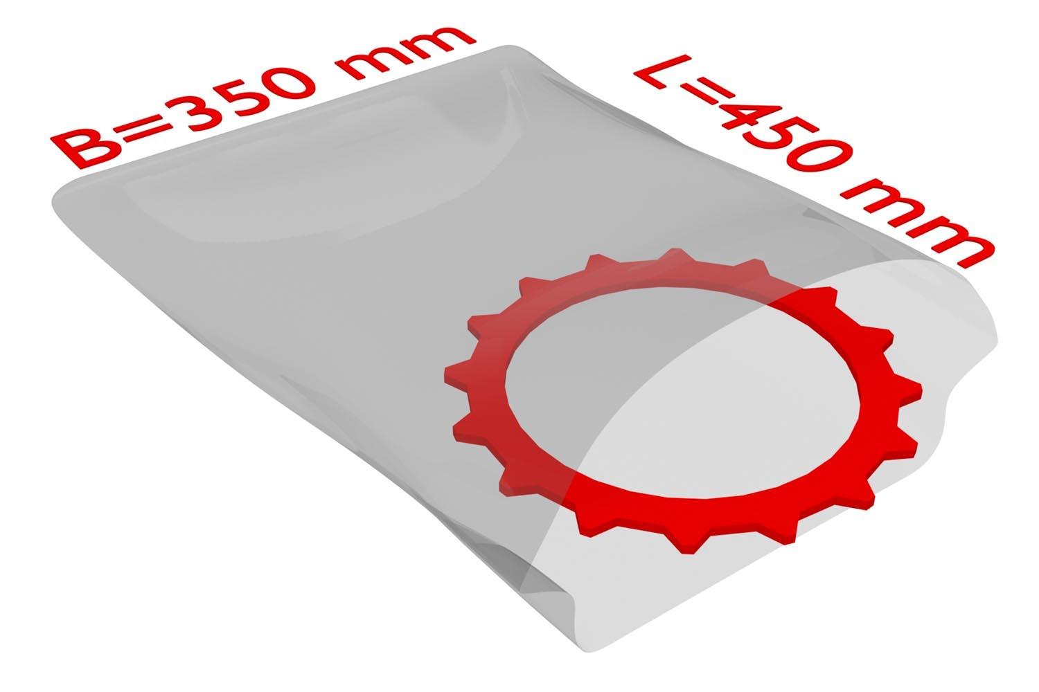 PE-Flachbeutel, transparent, 100 µ | 350 x 450 mm (Offene Seite x L) | VE = 500 Stk.