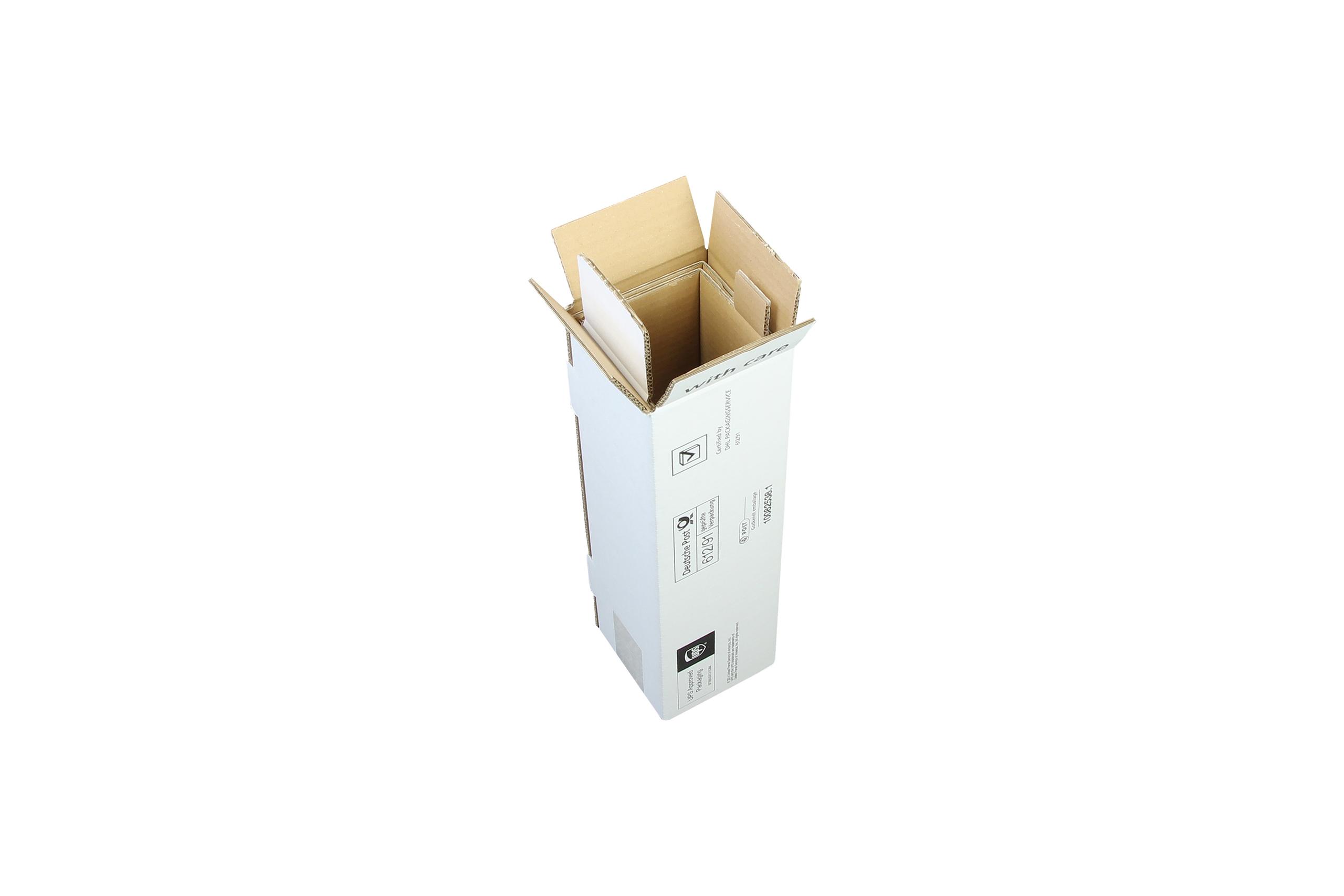 PTZ-Flaschenkartons 1er, braun, postgeprüft | 105 x 100 x 425 mm (L x B x H) Innenmaß | VE = 30 Stk.