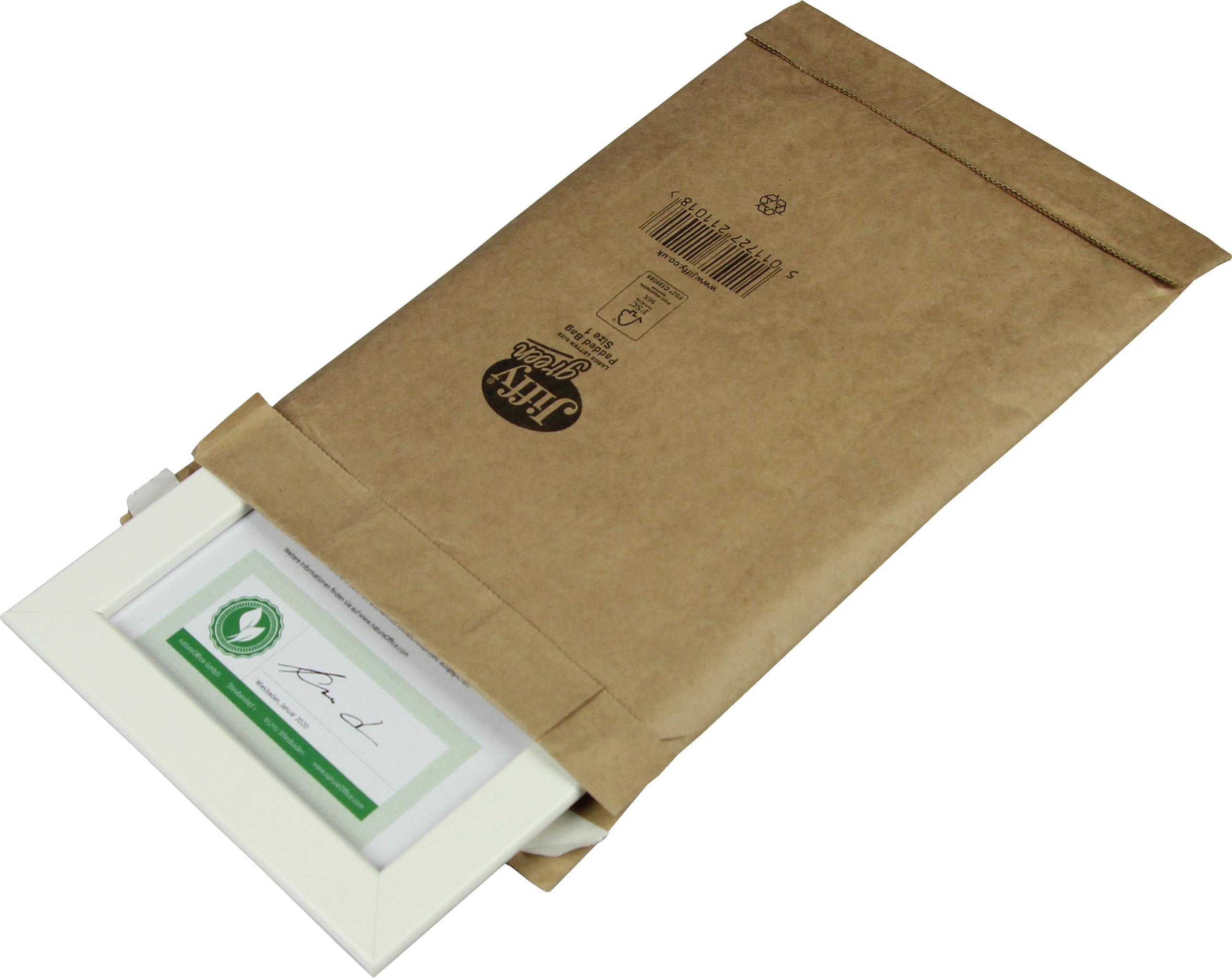 Papierpolstertasche, braun, Innenmaß: 105 x 229 mm | 120 x 229 mm (Offene Seite x L) Außenmaß | VE = 200 Stk.