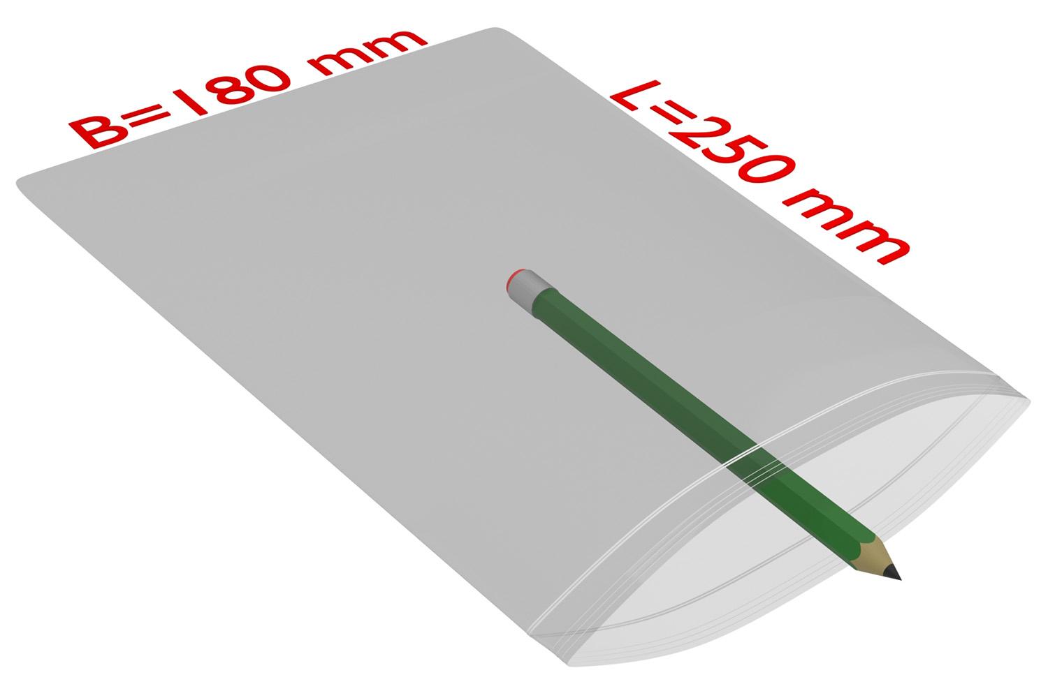 PE-Druckverschlussbeutel, transparent, 50 µ | 180 x 250 mm (Offene Seite x L) | VE = 1000 Stk.