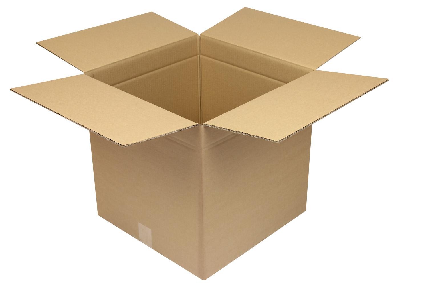 Wellpapp-Faltkarton 2-wellig, braun, Qual. 2.32 | 410 x 410 x 410 mm (L x B x H) Innenmaß | VE = 10 Stk.