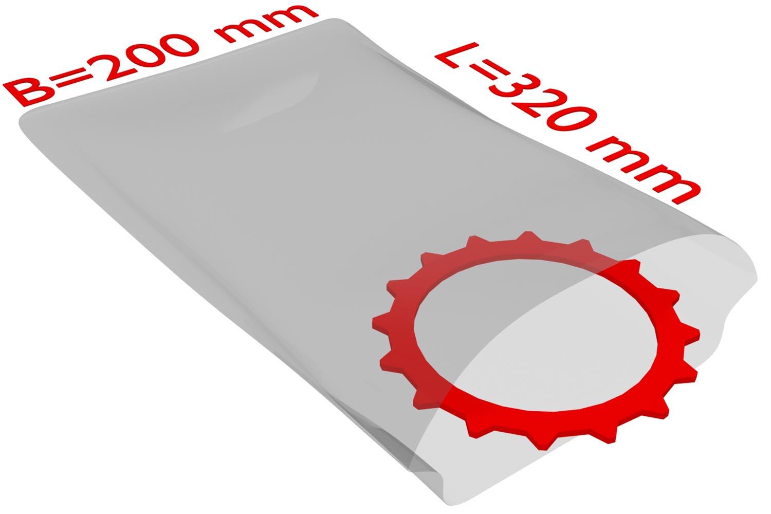 PE-Flachbeutel, transparent, 50 µ | 200 x 320 mm (Offene Seite x L) | VE = 1000 Stk.