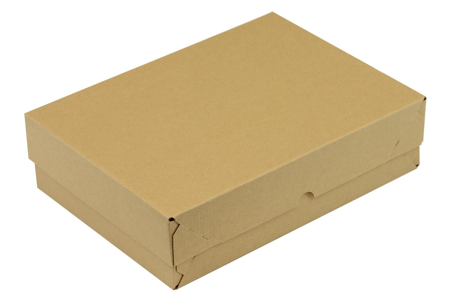 Aufrichteschachtel aus Mikrowellpappe, 2-teilig, braun, DIN A4 | 305 x 215 x 50 mm (L x B x H) Innenmaß | VE = 50 Stk.