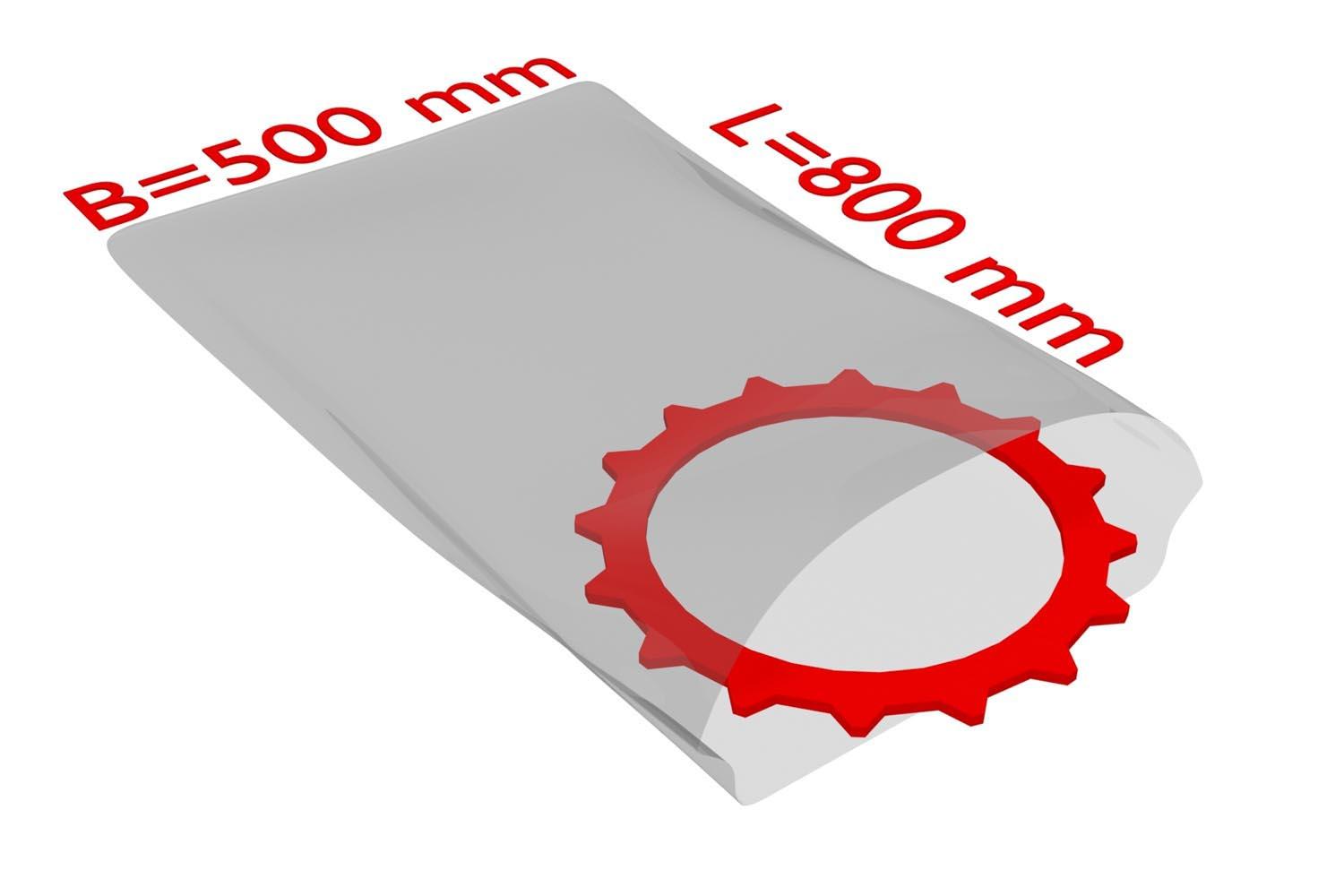 PE-Flachbeutel, transparent, 100 µ | 500 x 800 mm (Offene Seite x L) | VE = 200 Stk.