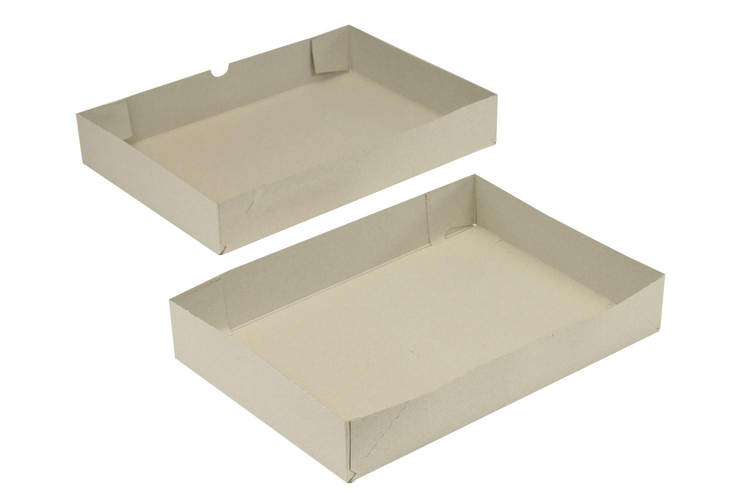 Aufrichteschachtel aus Graukarton, 2-teilig, 400 g/m², DIN A4 | 305 x 215 x 50 mm (L x B x H) Innenmaß | VE = 25 Stk.