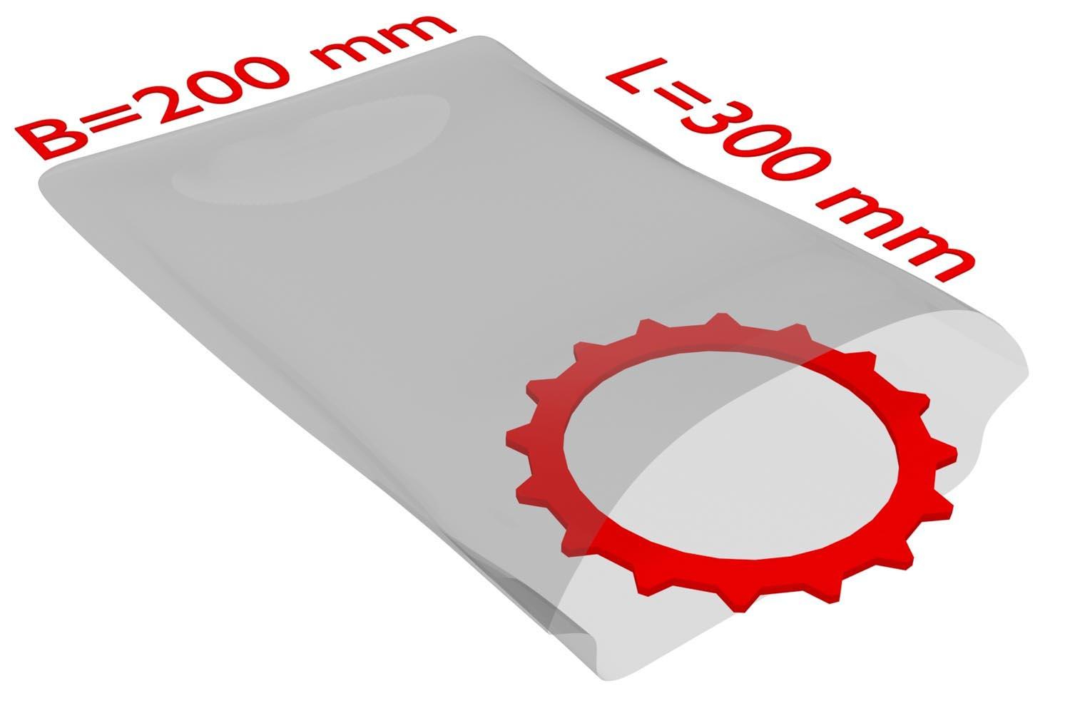 PE-Flachbeutel, transparent, 100 µ | 200 x 300 mm (Offene Seite x L) | VE = 1000 Stk.
