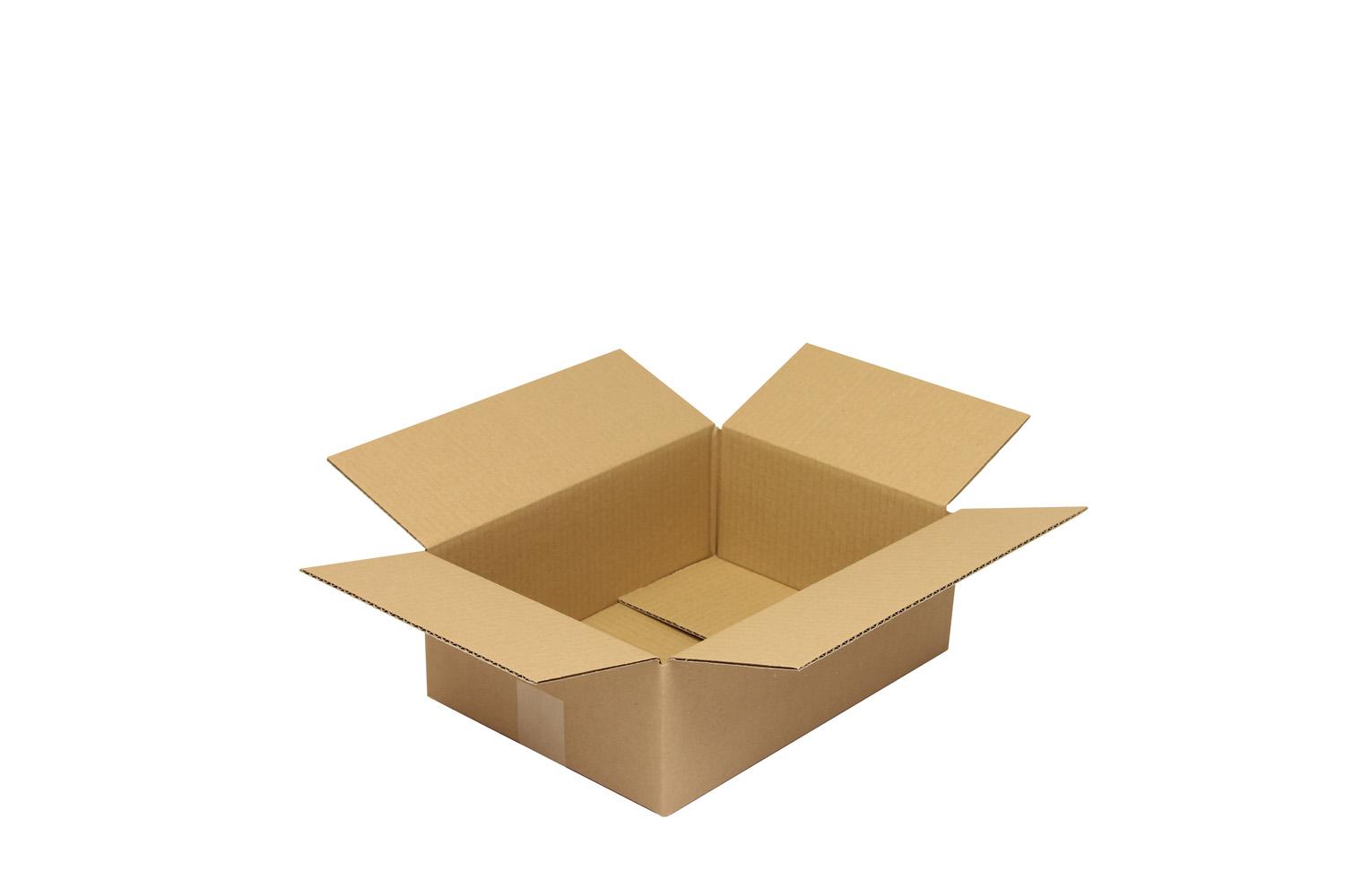 Wellpapp-Faltkarton 1-wellig, braun, Qual. 1.20, DIN C4 | 350 x 250 x 120 mm (L x B x H) Innenmaß | VE = 25 Stk.