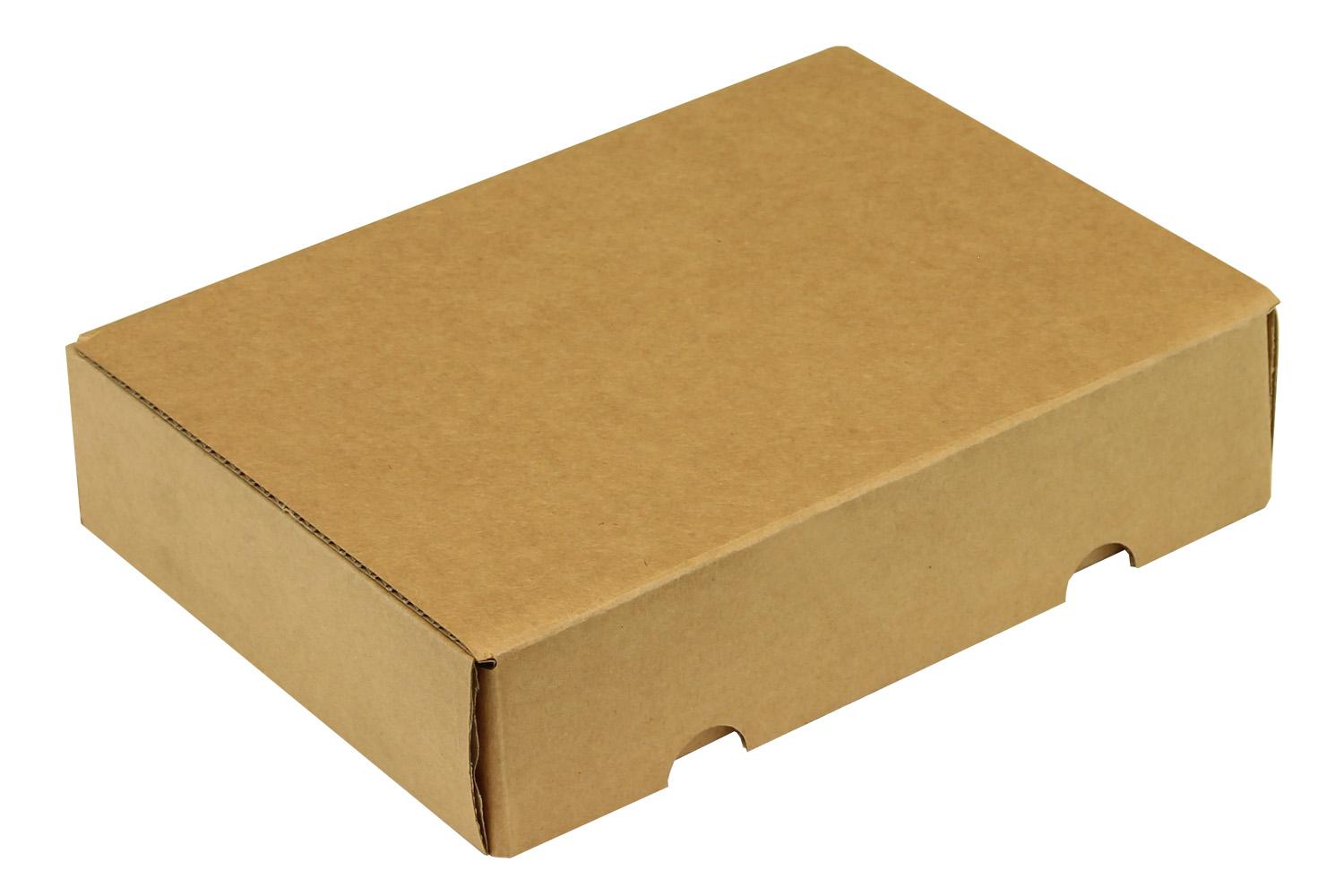 Klappschachtel aus Feinwelle 1-wellig, braun, Qual. 1.40, DIN C5 | 235 x 175 x 55 mm (L x B x H) Innenmaß | VE = 50 Stk.
