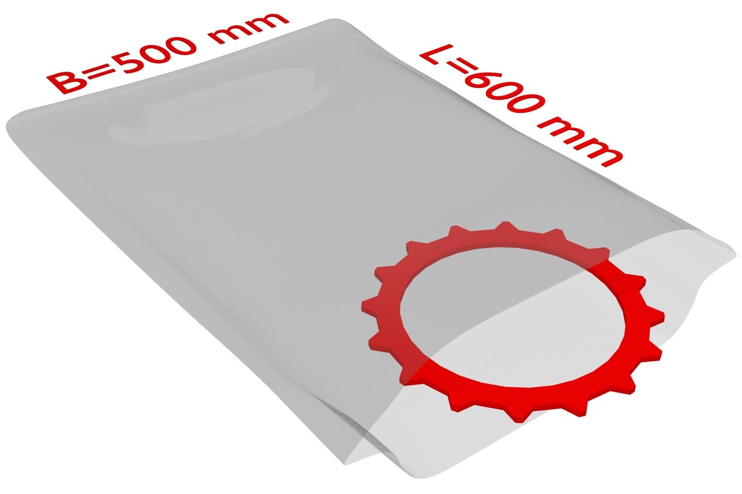 PE-Flachbeutel, transparent, 25 µ | 500 x 600 mm (Offene Seite x L) | VE = 1000 Stk.