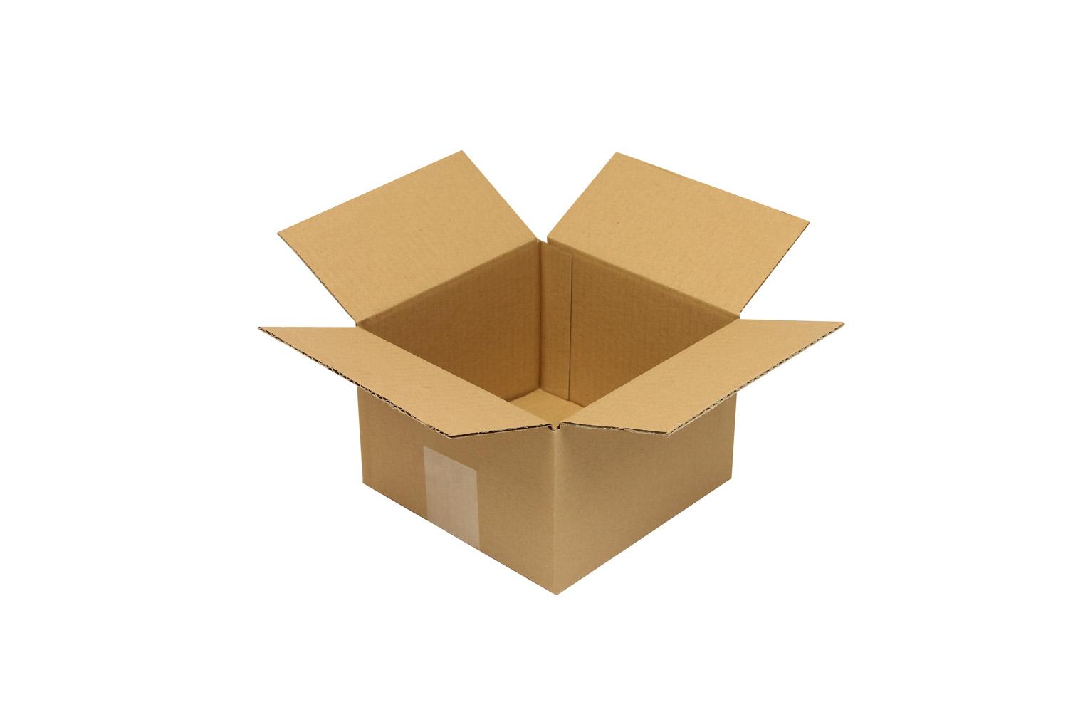 Wellpapp-Faltkarton 1-wellig, braun, Qual. 1.10 | 180 x 180 x 120 mm (L x B x H) Innenmaß | VE = 50 Stk.