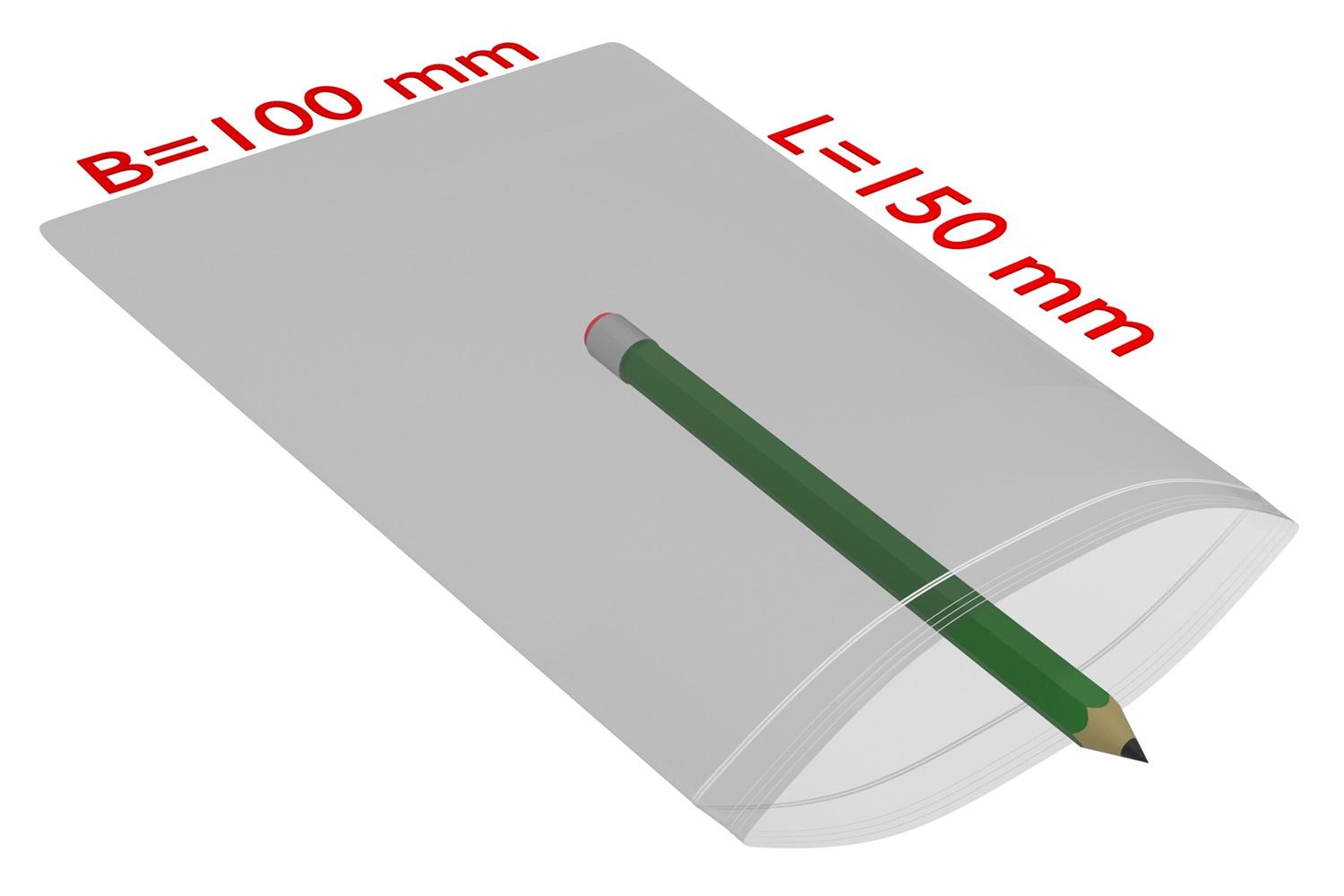 PE-Druckverschlussbeutel, transparent, 50 µ | 100 x 150 mm (Offene Seite x L) | VE = 2000 Stk.