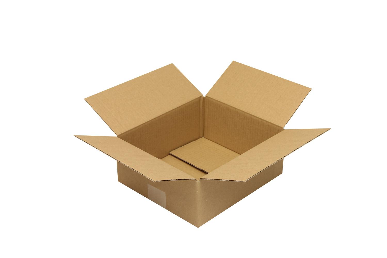 Wellpapp-Faltkarton 1-wellig, braun, Qual. 1.20 | 260 x 220 x 100 mm (L x B x H) Innenmaß | VE = 50 Stk.