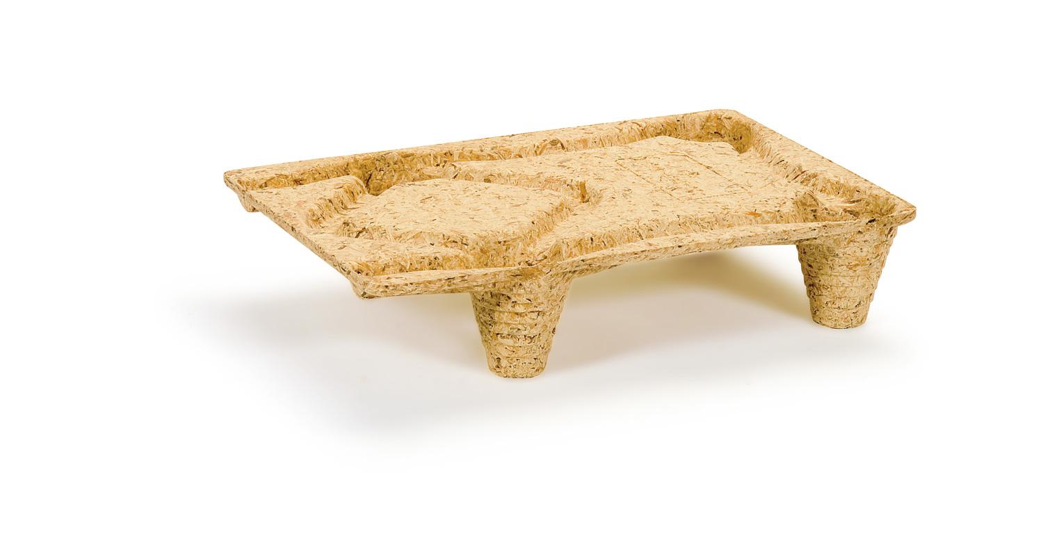 Pressholzpalette Typ F46, 1/4 Euromaß | 600 x 400 x 120 mm (L x B x H), dyn. Tragkraft 250 kg | VE = 10 Stk.