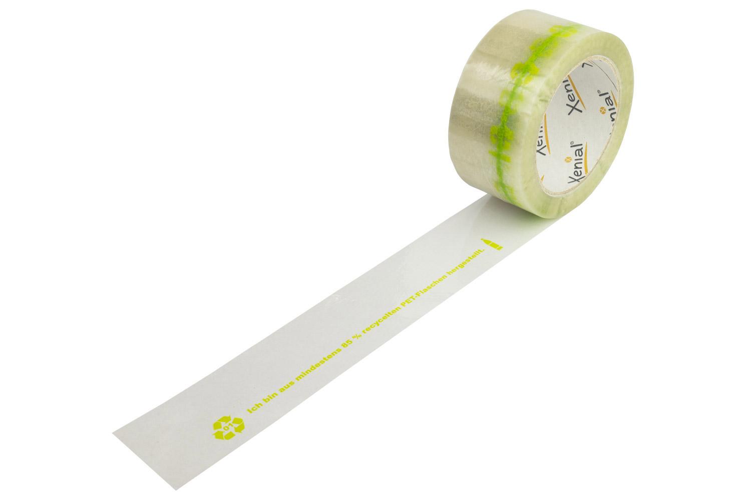 Xenial PET-Recycling-Klebeband, transparent, 50 mm | 50 mm x 100 lfm. | VE = 36 Stk.