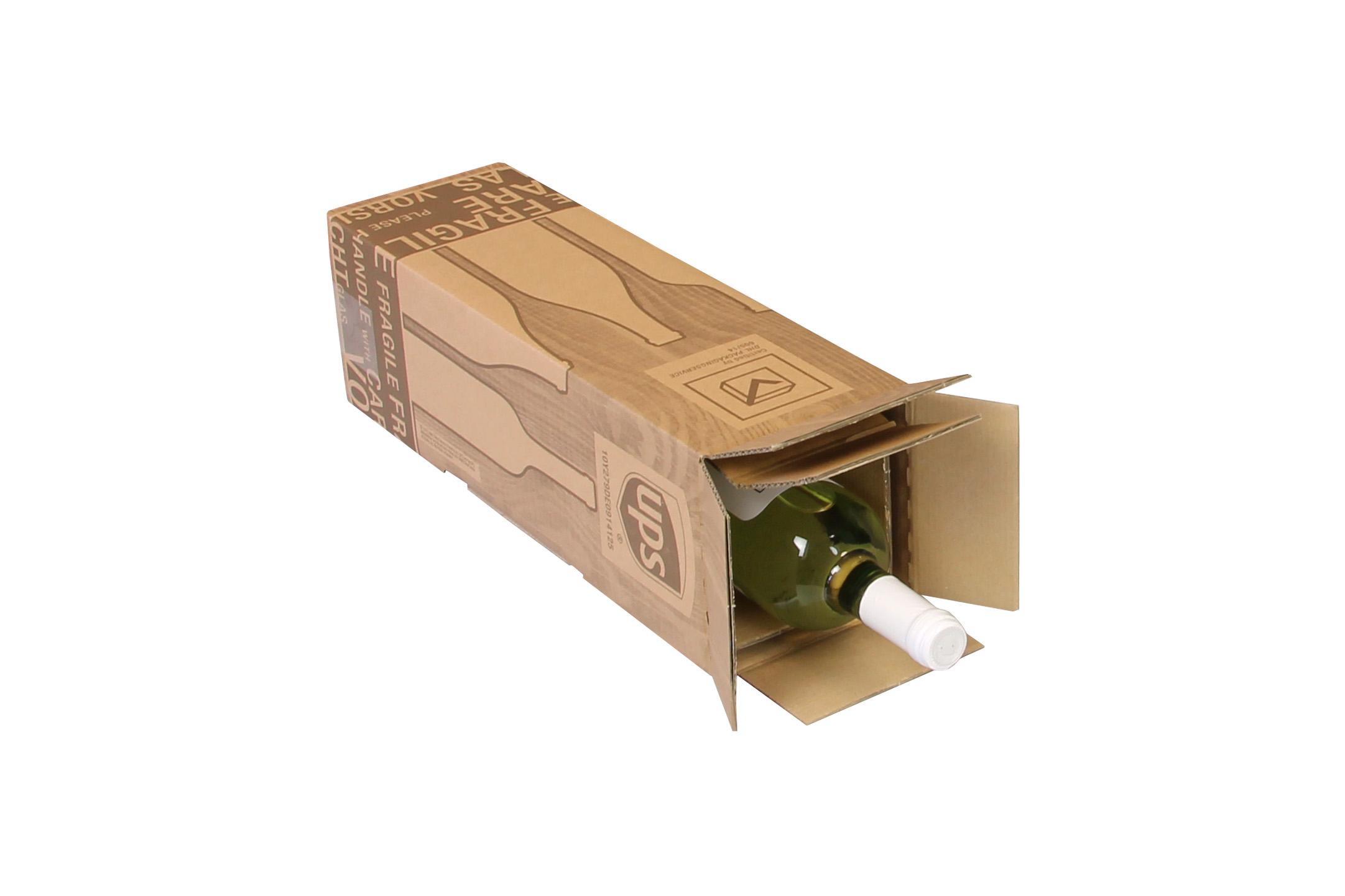 PTZ-Flaschenkarton 1er, braun, postgeprüft | 120 x 120 x 390 mm (L x B x H) | VE = 20 Stk.