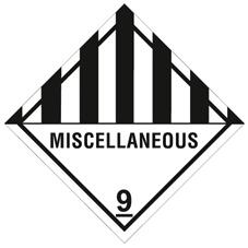 Gefahrgut-Etiketten aus Papier, "Miscellaneous", Kl. 9 | 100 x 100 mm (L x B) |