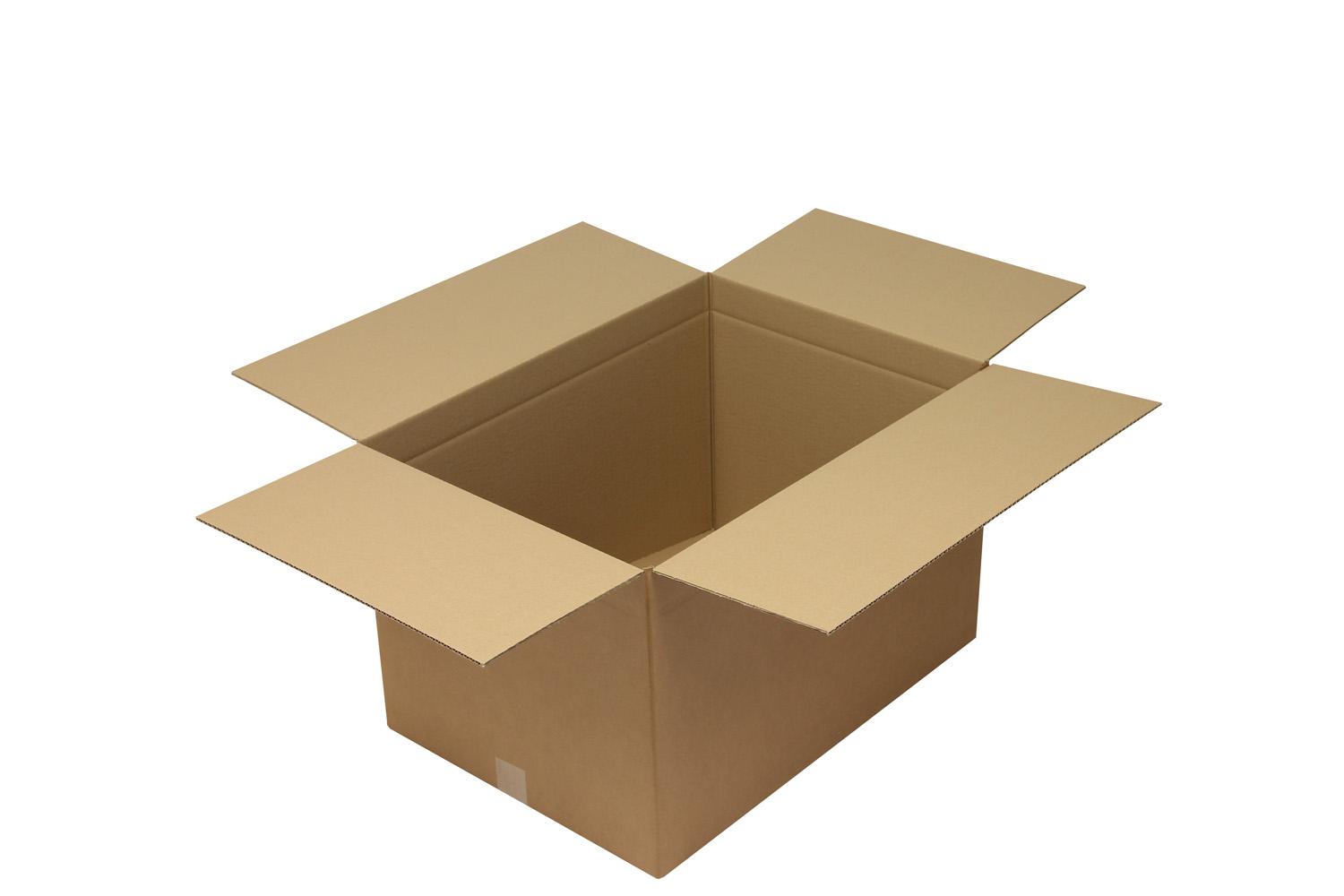 Wellpapp-Faltkarton 1-wellig, braun, Qual. 1.30, DIN A2 | 630 x 450 x 400 mm (L x B x H) Innenmaß | VE = 25 Stk.
