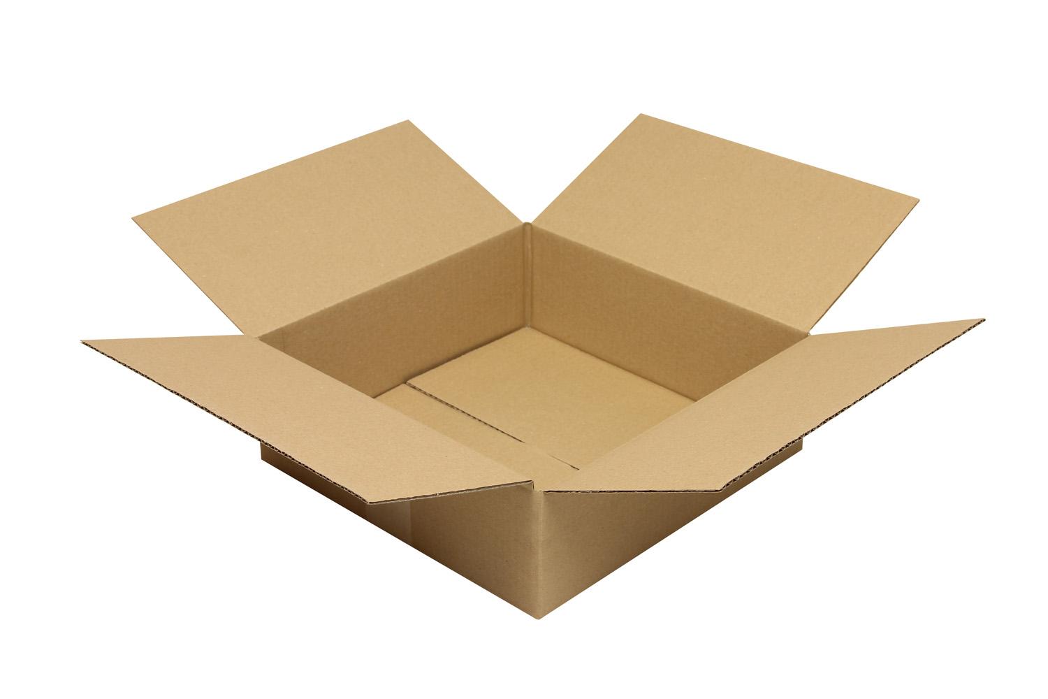 Wellpapp-Faltkarton 1-wellig, braun, Qual. 1.20 | 300 x 300 x 100 mm (L x B x H) Innenmaß | VE = 25 Stk.