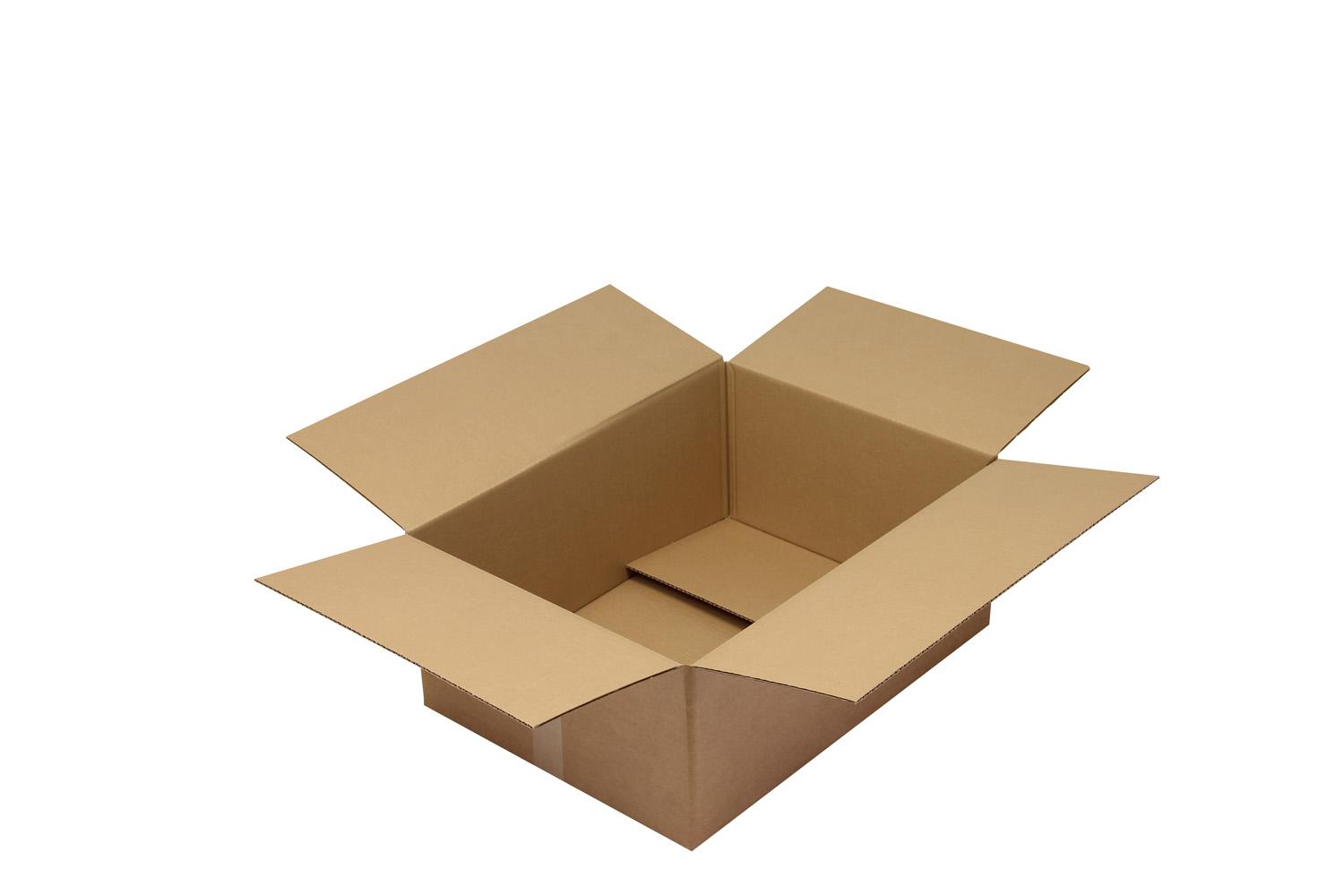 Wellpapp-Faltkarton 1-wellig, braun, Qual. 1.30 | 600 x 450 x 250 mm (L x B x H) Innenmaß | VE = 25 Stk.
