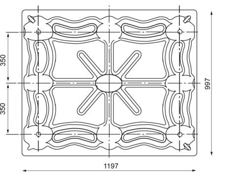 Pressholzpalette Typ F10, Industriepalettenmaß | 1200 x 1000 x 140 mm (L x B x H), dyn. Tragkraft 900 kg | VE = 5 Stk.