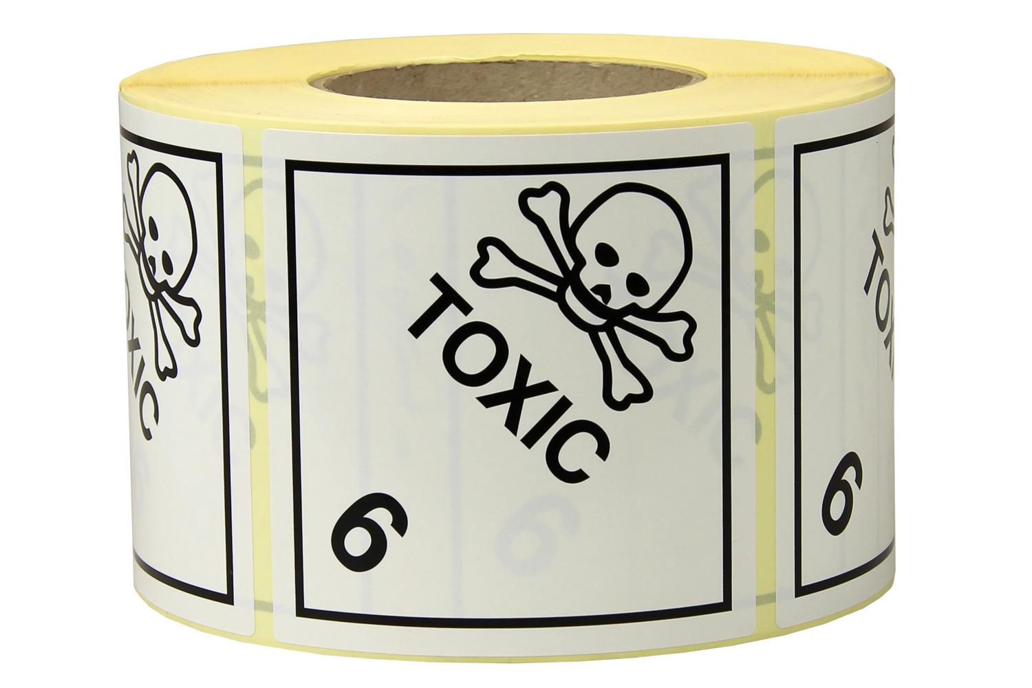 Gefahrgut-Etiketten aus Papier, "Toxic", Kl. 6.1 | 100 x 100 mm (L x B) |