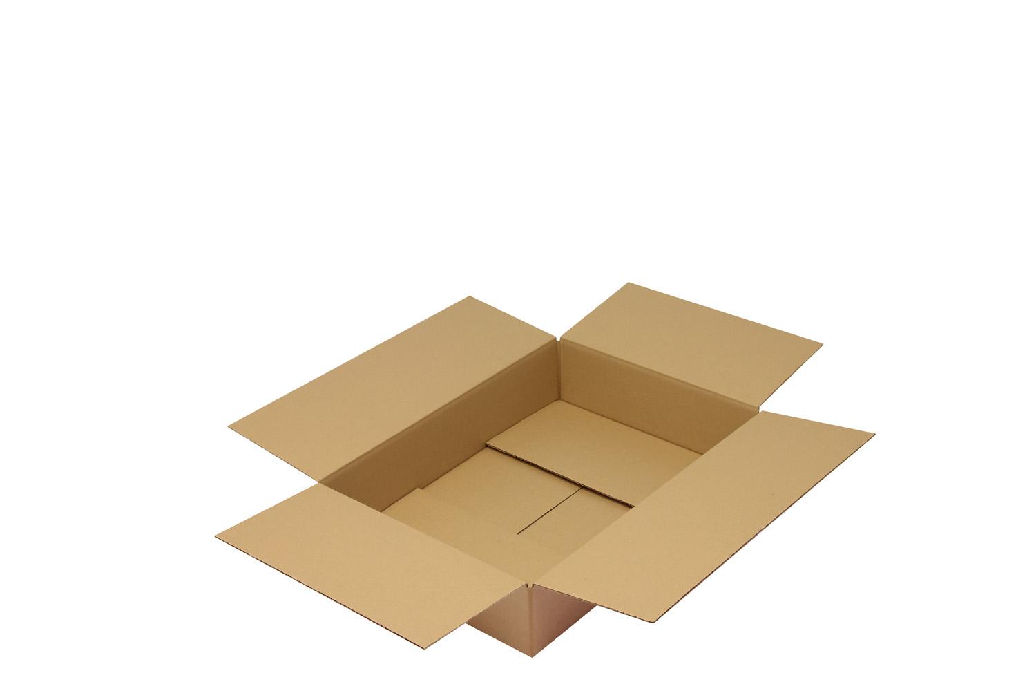 Wellpapp-Faltkarton 1-wellig, braun, Qual. 1.30, DIN A2 | 610 x 430 x 120 mm (L x B x H) Innenmaß | VE = 25 Stk.