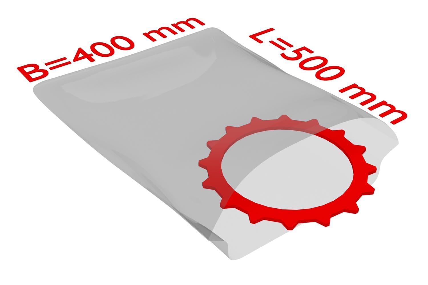 PE-Flachbeutel, transparent, 25 µ | 400 x 500 mm (Offene Seite x L) | VE = 1000 Stk.