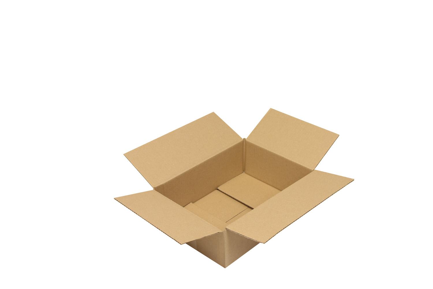 Wellpapp-Faltkarton 1-wellig, braun, Qual. 1.20, DIN A4 | 310 x 220 x 100 mm (L x B x H) Innenmaß | VE = 25 Stk.
