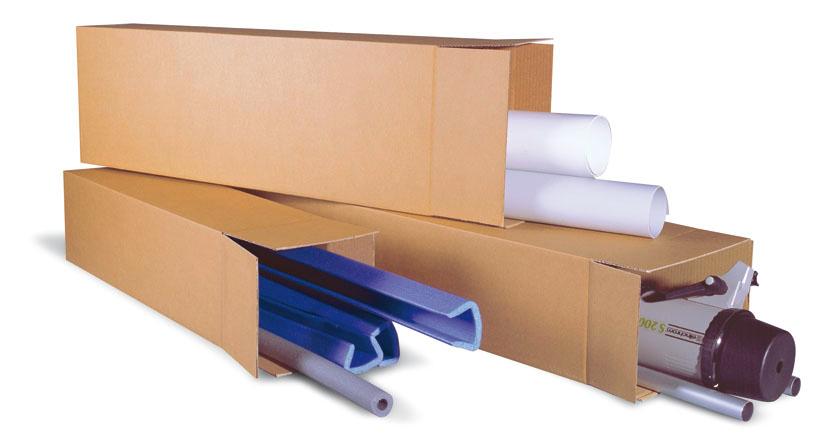 Wellpapp-Faltkarton 1-wellig, braun, Qual. 1.20, DIN A1 | 108 x 108 x 610 mm (L x B x H) Innenmaß | VE = 50 Stk.