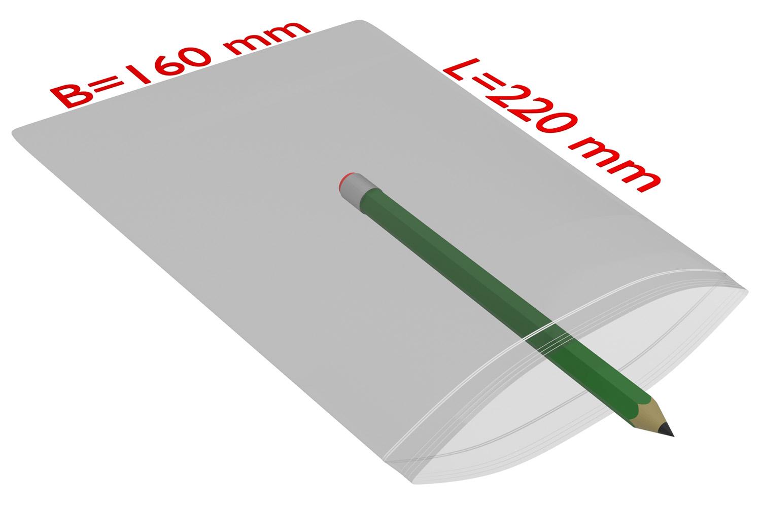 PE-Druckverschlussbeutel, transparent, 50 µ | 160 x 220 mm (Offene Seite x L) | VE = 1000 Stk.