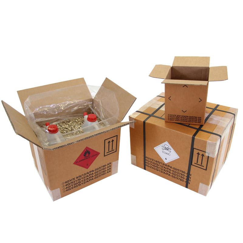 Gefahrgutkarton 2-wellig, braun, Inhalt 16 l, Qual. 2.90 | 275 x 195 x 300 mm (L x B x H) Innenmaß | VE = 10 Stk.