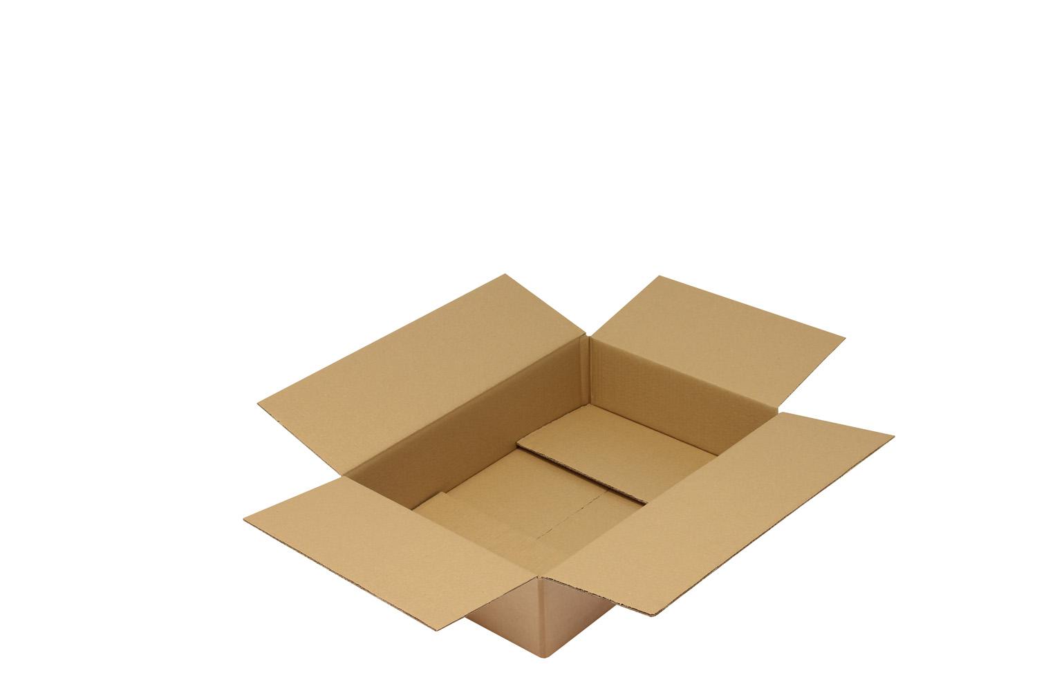 Wellpapp-Faltkarton 2-wellig, braun, Qual. 2.31 | 600 x 400 x 130 mm (L x B x H) Innenmaß | VE = 10 Stk.