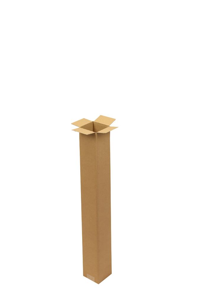 Wellpapp-Faltkarton 1-wellig, braun, Qual. 1.20, DIN B1 | 100 x 100 x 800 mm (L x B x H) Innenmaß | VE = 20 Stk.