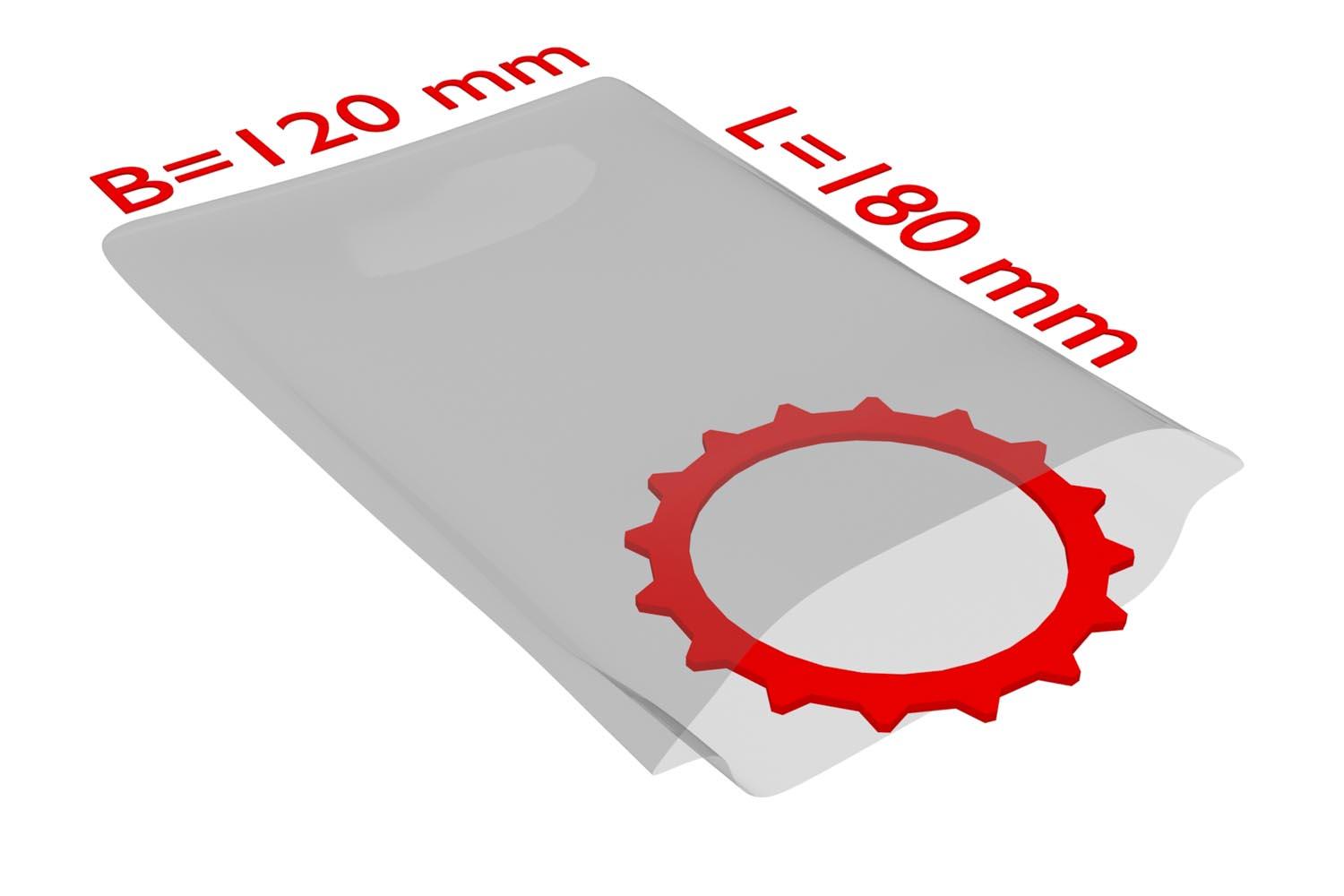 PE-Flachbeutel, transparent, 25 µ | 120 x 180 mm (Offene Seite x L) | VE = 2000 Stk.