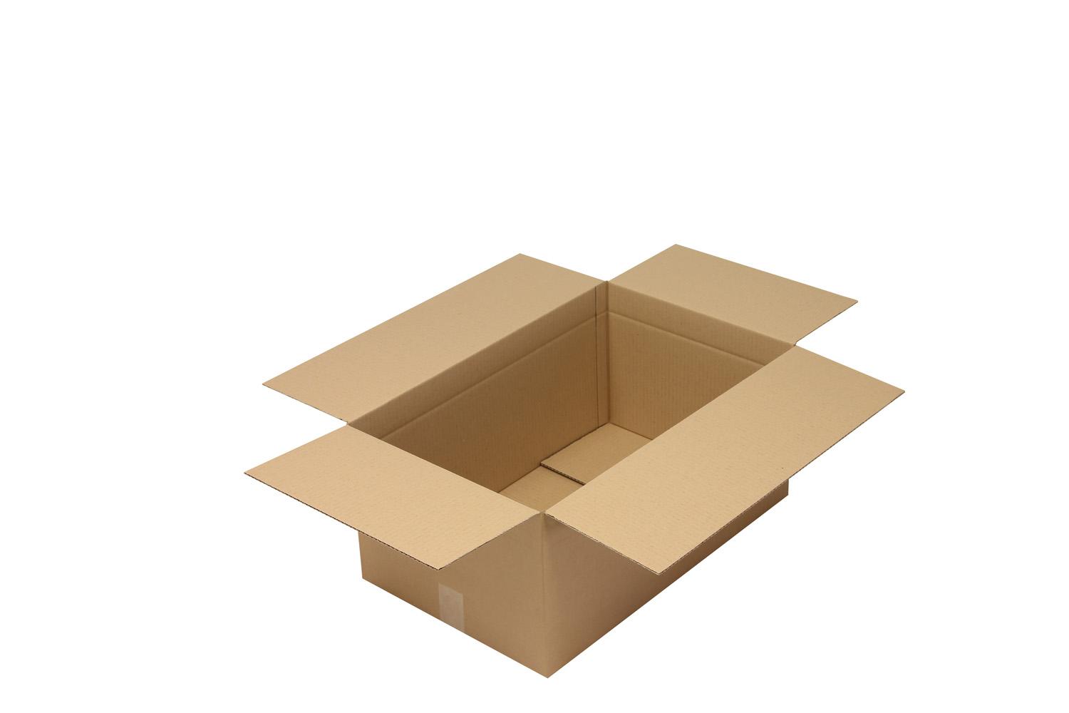 Wellpapp-Faltkarton 1-wellig, braun, Qual. 1.30 | 610 x 380 x 280 mm (L x B x H) Innenmaß | VE = 25 Stk.