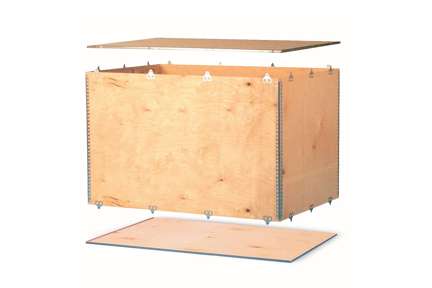 Holzfaltkiste, 3-teiliger Kleinbehälter | 380 x 280 x 250 mm (L x B x H) |